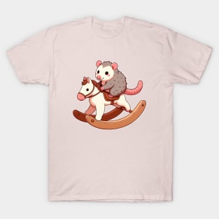 cute Possum ride rocking Horse T-Shirt